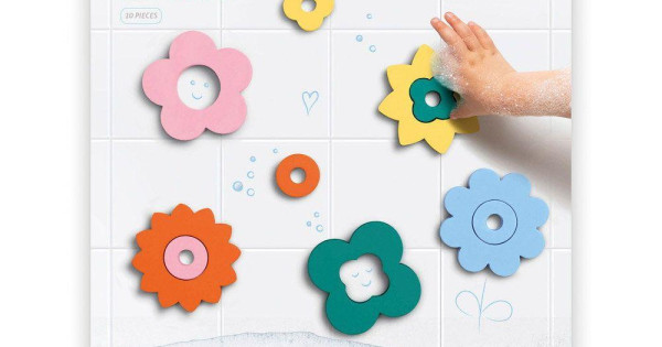 Puzzle Pentru Baie Set De 10 Piese Quut Toys Flower Power