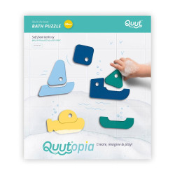Puzzle pentru baie - set de 8 piese - bărcuțe colorate Quut Toys