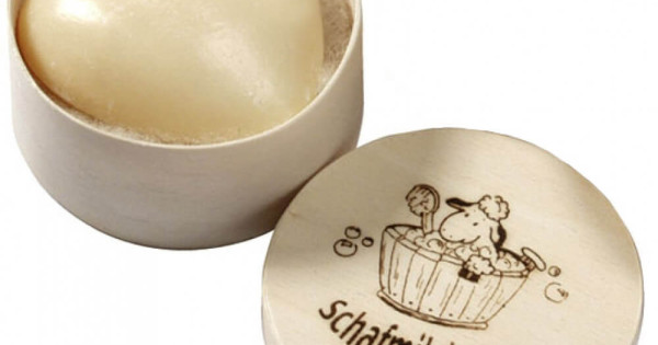 Săpun Cremos Natural Bio Cu Lapte De Oaie Inimioară Saling Naturprodukte în Cutie De Lemn 65 Grame