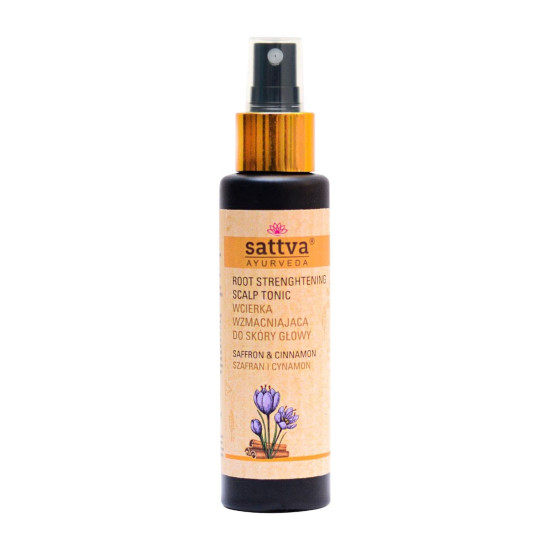 Tonic Sattva Ayurveda cu șofran și scorțișoară pentru întărirea rădăcinii părului - 100 ml Tonic Sattva Ayurveda cu șofran și scorțișoară pentru întărirea rădăcinii părului - 100 ml