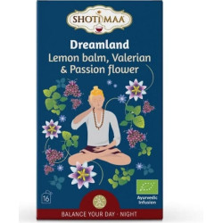 Ceai organic ayurvedic Shoti Maa Balance Your Day - Dreamland - Night - roiniță, valeriană și passiflora BIO - 16 dz x 2g