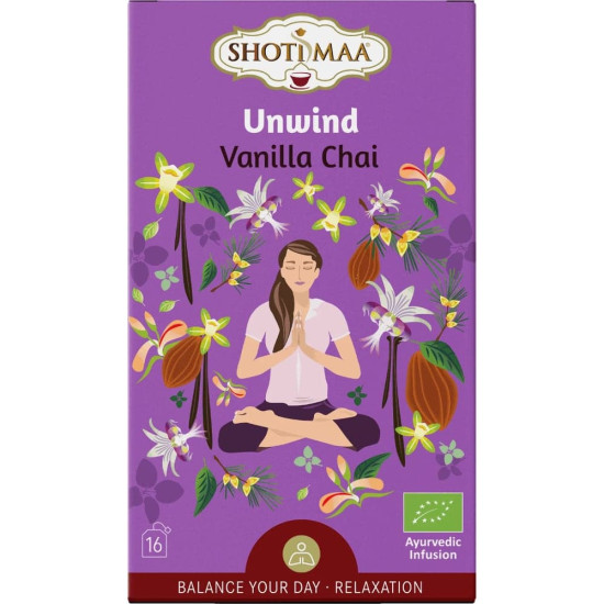 Ceai organic ayurvedic Shoti Maa Balance Your Day - Unwind - Relaxation - vanilla chai BIO - 16 dz x 2g Ceai organic ayurvedic Shoti Maa Balance Your Day - Unwind - Relaxation - vanilla chai BIO - 16 dz x 2g