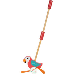 Papagal de împins small foot „Lori” – jucărie din lemn pentru primii pași