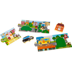 Puzzle din lemn small foot Poveste din Oraș