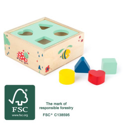 Cub din lemn cu forme de potrivit small foot „Move it!”