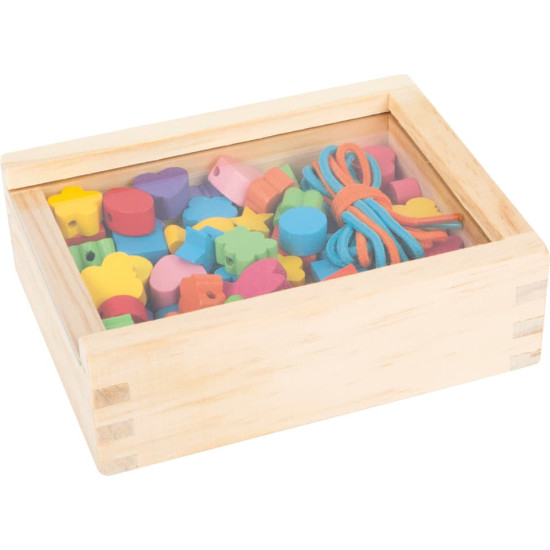 Set mărgele de înșirat din lemn – small foot Set mărgele de înșirat din lemn – small foot