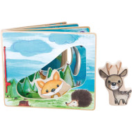 Carte interactivă small foot din lemn cu imagini din pădure