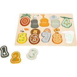 Puzzle din lemn small foot Safari cu numere Puzzle din lemn small foot Safari cu numere