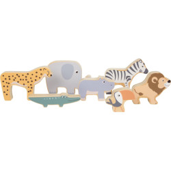 Animale de stivuit small foot Safari din lemn