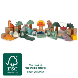 Cuburi de construcție small foot „Dino” din lemn Cuburi de construcție small foot „Dino” din lemn