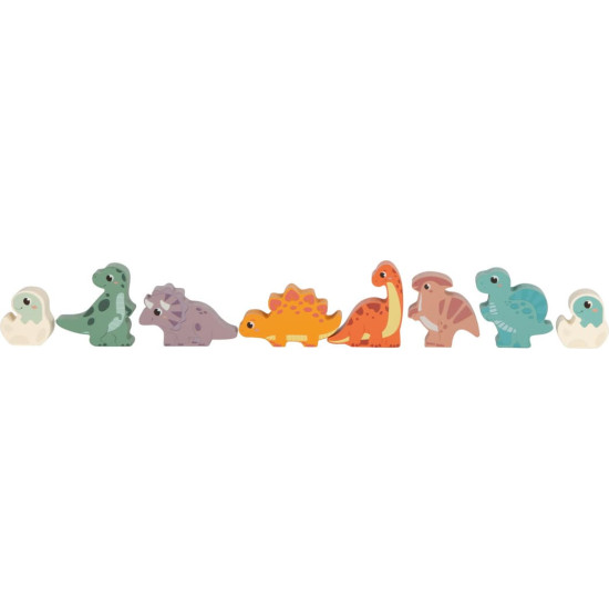 Cuburi de construcție small foot „Dino” din lemn