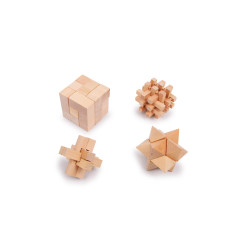 Jocuri de abilitate din lemn - 4 puzzle-uri inteligente small foot