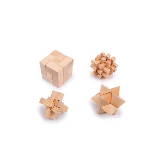 Jocuri de abilitate din lemn - 4 puzzle-uri inteligente small foot Jocuri de abilitate din lemn - 4 puzzle-uri inteligente small foot