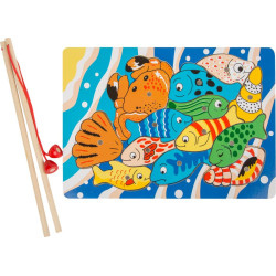 Puzzle din lemn small foot joc de pescuit cu magneți