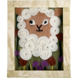 Kit de crafting small foot tablou Oiță din lână - „Planet Fluffy - Noua Zeelandă”