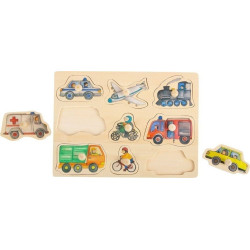 Puzzle din lemn small foot Mijloace de transport