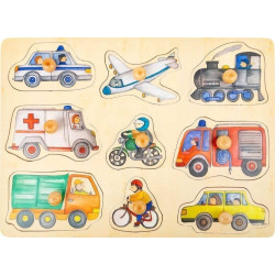 Puzzle din lemn small foot Mijloace de transport