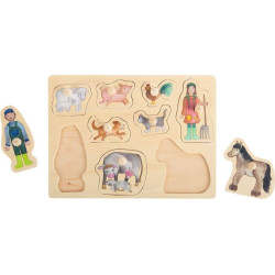 Puzzle din lemn small foot Viața la fermă Puzzle din lemn small foot Viața la fermă