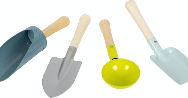 Set 4 Unelte Gradina Small Foot Lemn Metal Copii