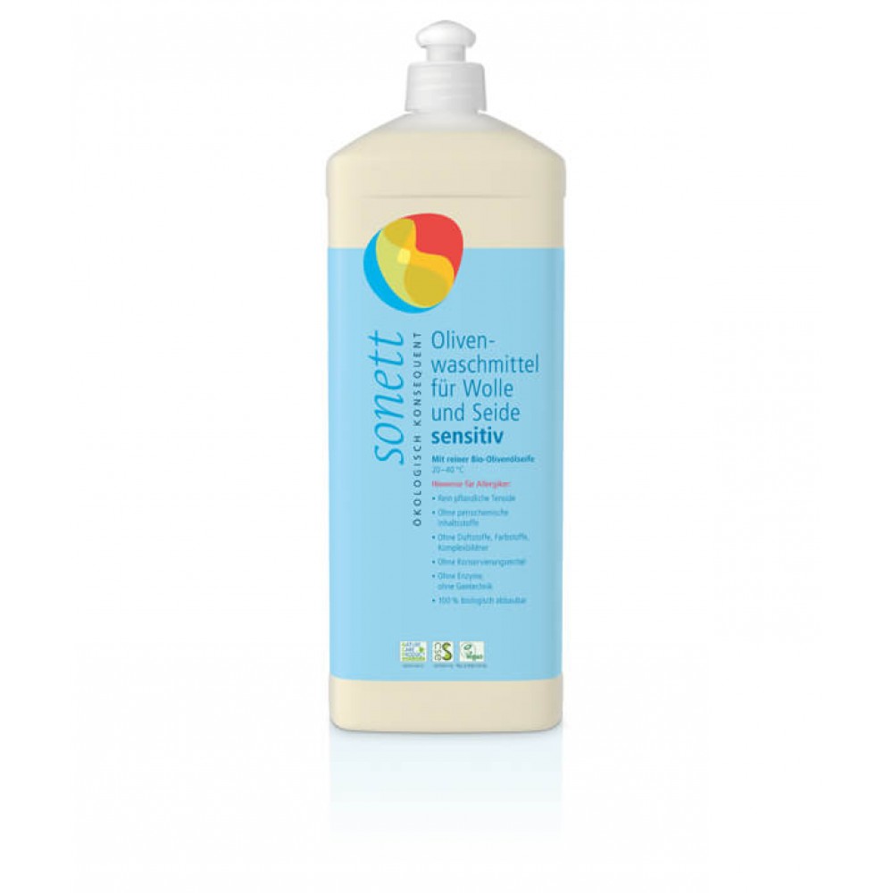 Detergent ecologic lichid Sonett Sensitive pentru lână și mătase - 1 litru