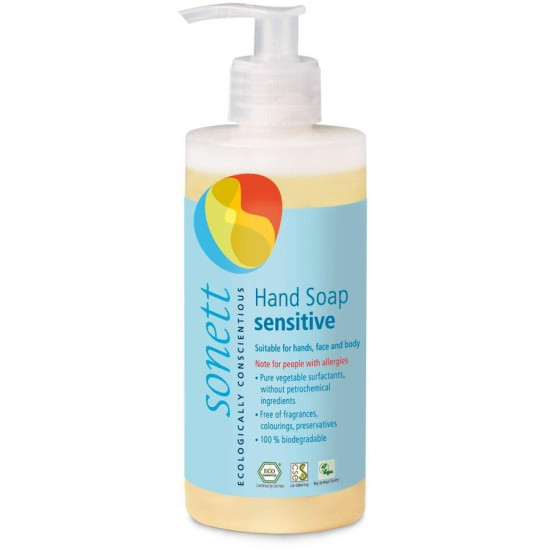 Săpun lichid ecologic Sonett Sensitive - pentru mâini, față și corp - 300 ml