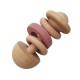 Jucărie zornăitoare și de dentiție Summerville din lemn și silicon roz