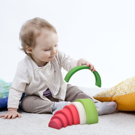 Jucărie de stivuit Summerville din silicon în formă de pepene