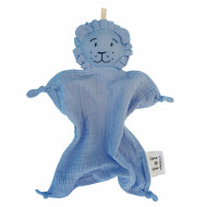 Jucărie moale de alinare Summerville Lion Dusty Blue din bumbac organic