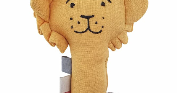 Jucarie Zornaitoare Moale Summerville Lion Ochre Bumbac Organic
