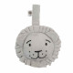 Jucărie zornăitoare moale de agățat Summerville Lion Silver Grey din bumbac organic Jucărie zornăitoare moale de agățat Summerville Lion Silver Grey din bumbac organic