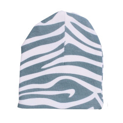 Căciuliță Summerville Animal Print Sapphire din bumbac organic GOTS pentru bebeluși de 0-3 luni