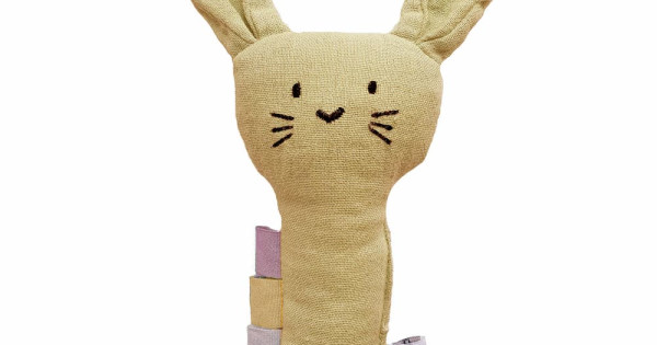 Jucarie Zornaitoare Moale Summerville Rabbit Sun Yellow Bumbac Organic