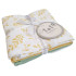 Pachet cu 4 păturici Summerville din muselină de bumbac organic GOTS, model floral-galben-verde-alb