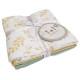 Pachet cu 4 păturici Summerville din muselină de bumbac organic GOTS, model floral-galben-verde-alb Pachet cu 4 păturici Summerville din muselină de bumbac organic GOTS, model floral-galben-verde-alb