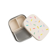 Cutie din inox pentru prânz sau gustări The Cotton Cloud Confetti cu compartiment din silicon