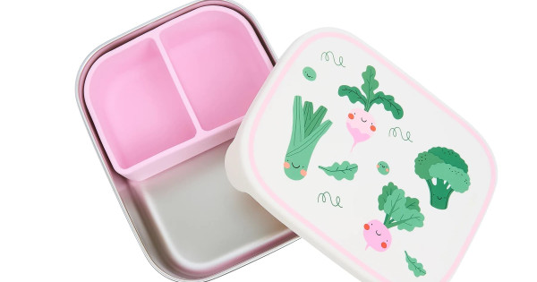 Cutie Inox Pranz The Cotton Cloud Veggie Pals Compartiment Silicon