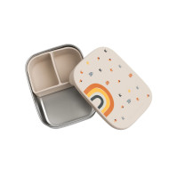 Cutie din inox pentru prânz sau gustări The Cotton Cloud Rainbow cu compartiment din silicon