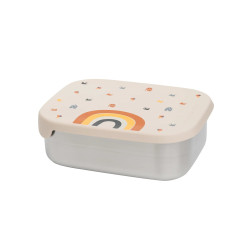 Cutie din inox pentru prânz sau gustări The Cotton Cloud Rainbow cu compartiment din silicon
