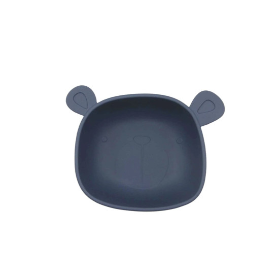 Bol din silicon The Cotton Cloud Lili the Bear Indigo cu ventuză anti-alunecare