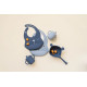 Bol din silicon The Cotton Cloud Lili the Bear Indigo cu ventuză anti-alunecare