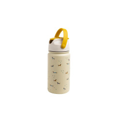 Termos din inox The Cotton Cloud Teckel cu pai anti-scurgere, 420 ml Termos din inox The Cotton Cloud Teckel cu pai anti-scurgere, 420 ml