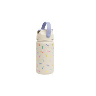 Termos din inox The Cotton Cloud Confetti cu pai anti-scurgere, 420 ml