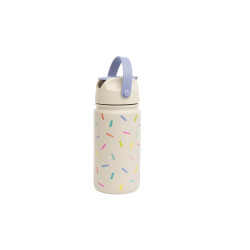 Termos din inox The Cotton Cloud Confetti cu pai anti-scurgere, 420 ml