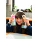 Termos din inox The Cotton Cloud Dancing Hearts cu pai anti-scurgere, 420 ml