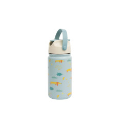 Termos din inox The Cotton Cloud Flying Dog cu pai anti-scurgere, 420 ml