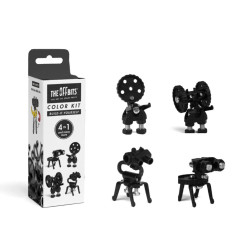 Color Kit Black The OFFBITS - set creativ monocrom de construit cu șuruburi și piulițe
