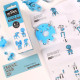 Color Kit Blue The OFFBITS - set creativ monocrom de construit cu șuruburi și piulițe Color Kit Blue The OFFBITS - set creativ monocrom de construit cu șuruburi și piulițe