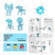 Color Kit Blue The OFFBITS - set creativ monocrom de construit cu șuruburi și piulițe Color Kit Blue The OFFBITS - set creativ monocrom de construit cu șuruburi și piulițe