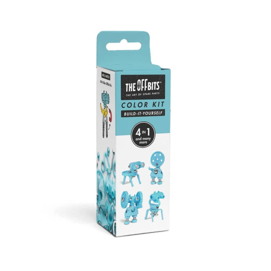 Color Kit Blue The OFFBITS - set creativ monocrom de construit cu șuruburi și piulițe Color Kit Blue The OFFBITS - set creativ monocrom de construit cu șuruburi și piulițe