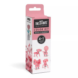 Color Kit Pink The OFFBITS - set creativ monocrom de construit cu șuruburi și piulițe